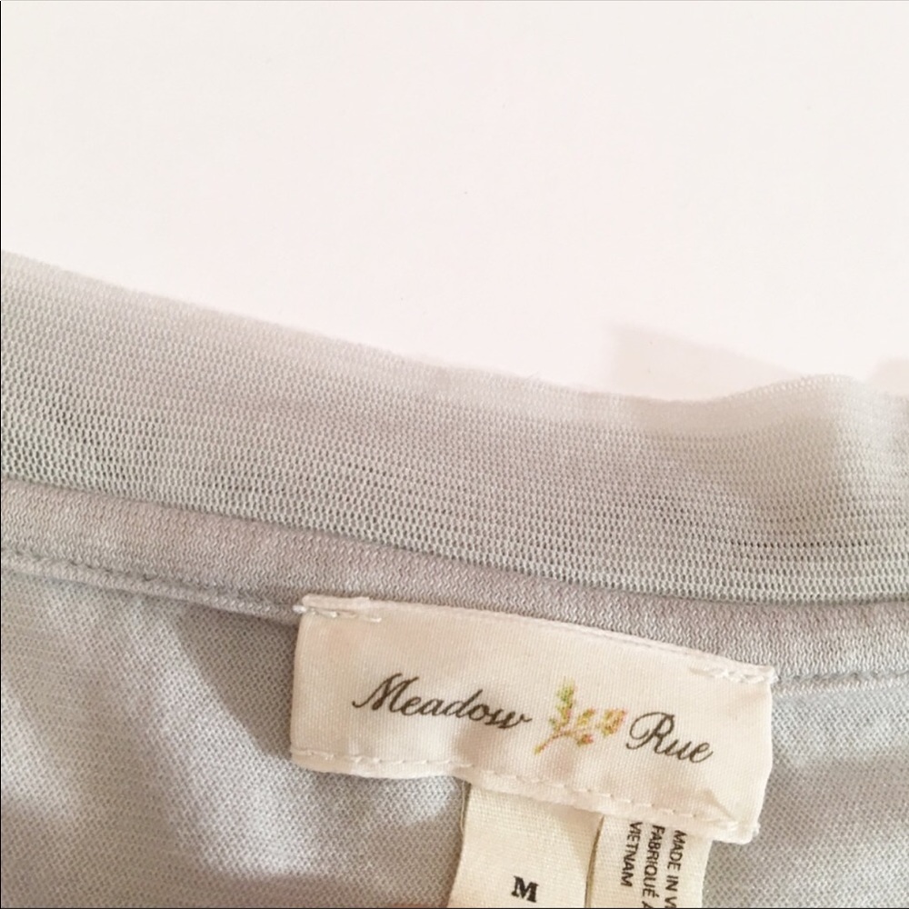 Anthropologie Meadow Rue gray 3/4 sleeve top med. - Picture 4 of 5